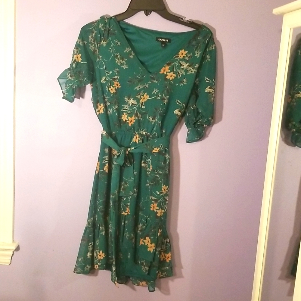 Express Floral Ruffled Romantic Summer Dress XS